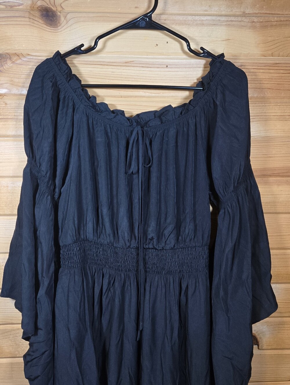 NWT Scarlet Darkness Renaissance Off Shoulder Maxi Dress Large Black Goth Witchy